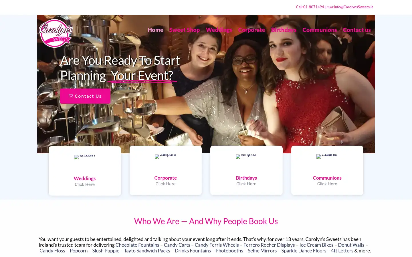 Screenshot of carolynssweets.ie