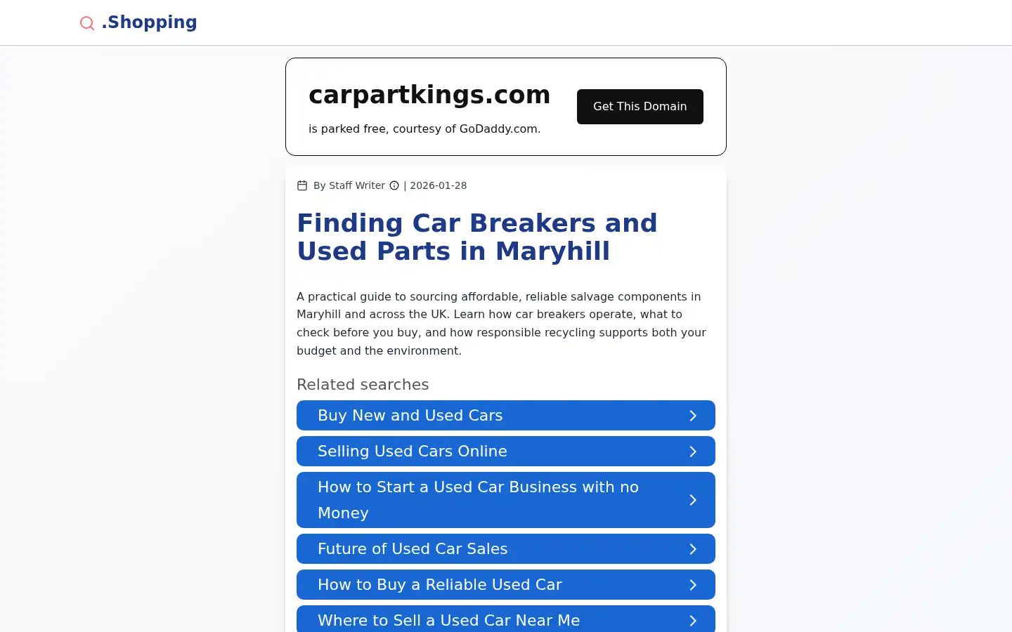 Screenshot of carpartkings.com