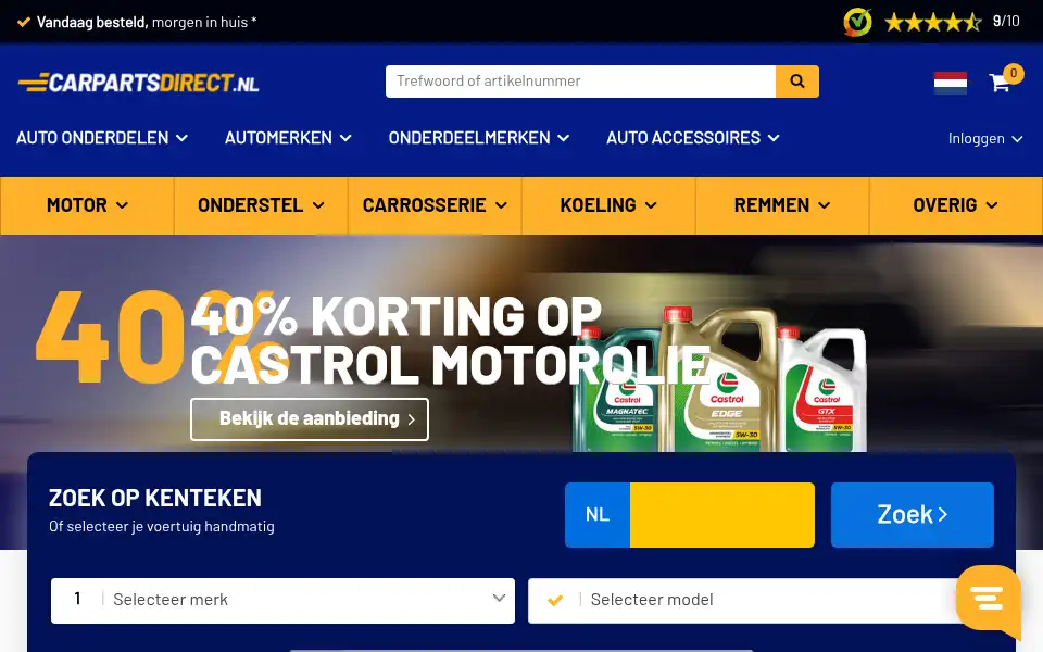 Screenshot of carpartsdirect.nl