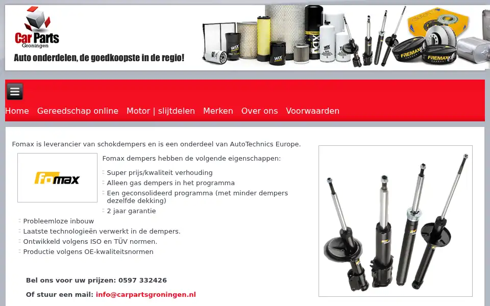 Screenshot of carpartsgroningen.nl