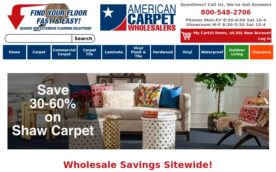 Screenshot of carpet-wholesale.com