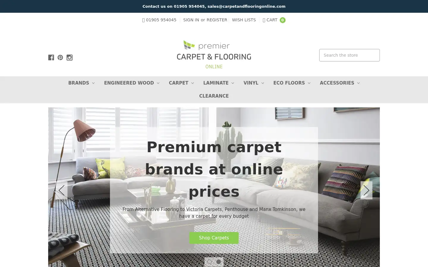 Screenshot of carpetandflooringonline.com