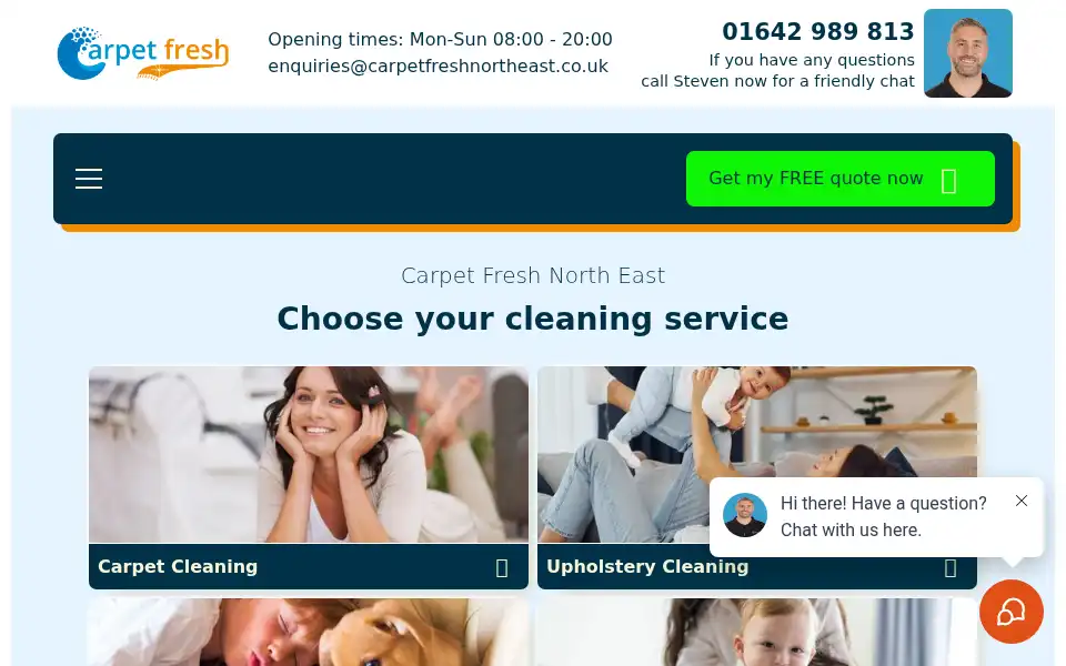 Screenshot of carpetfreshnortheast.co.uk