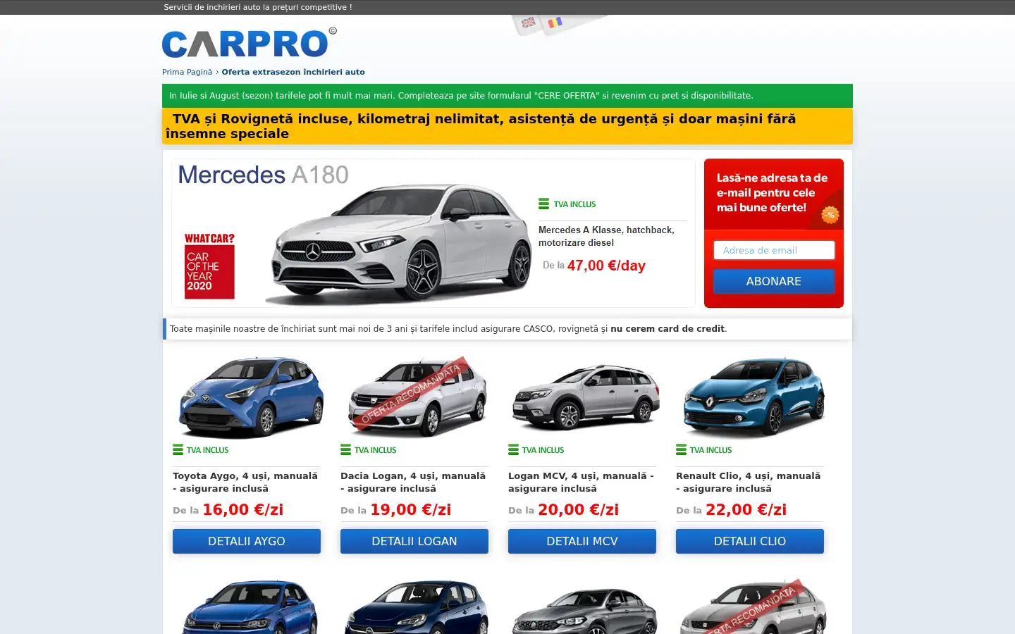 Screenshot of carpro.ro