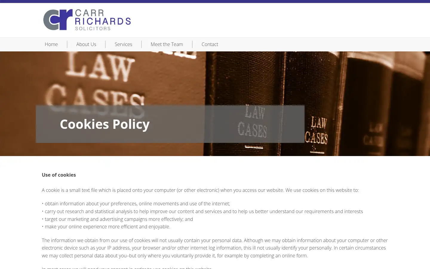 Screenshot of carr-richards.co.uk