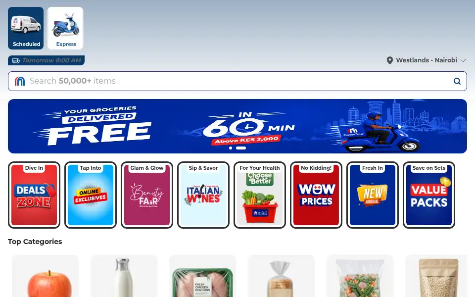 Screenshot of carrefour.ke