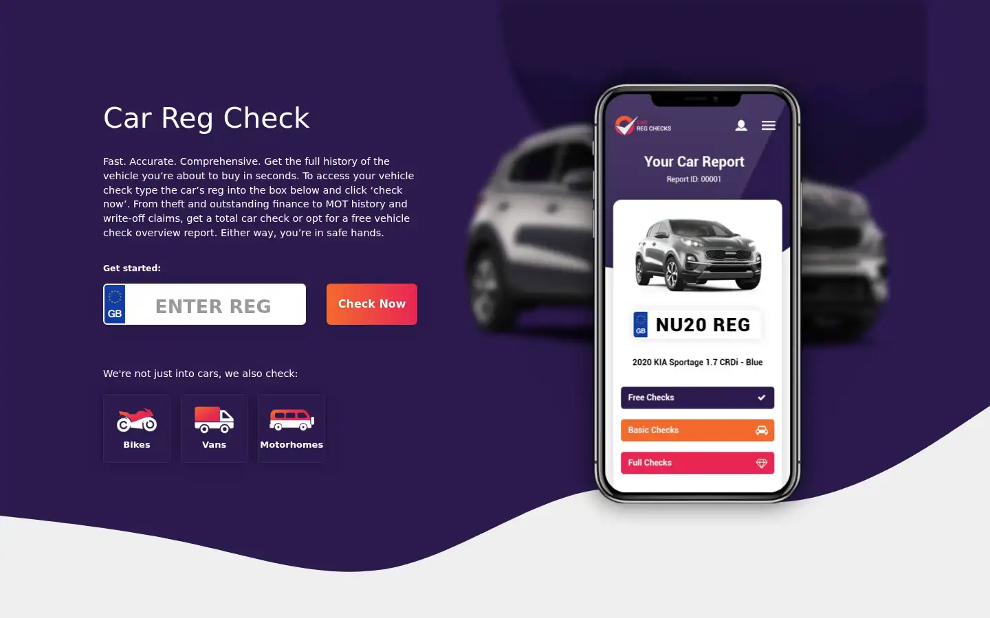 Screenshot of carregchecks.co.uk
