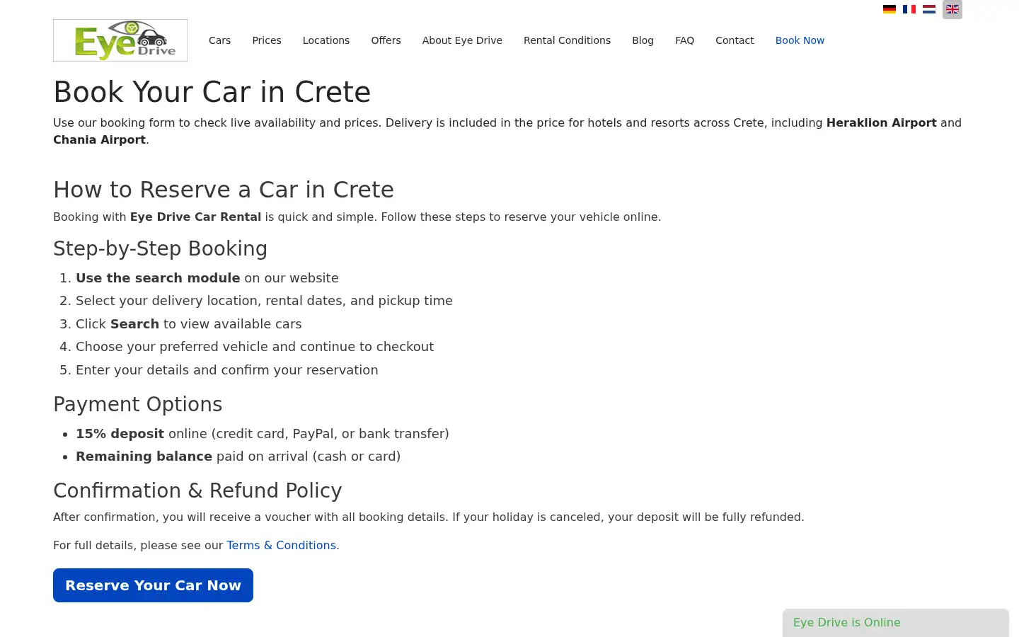 Screenshot of carrental-crete.com