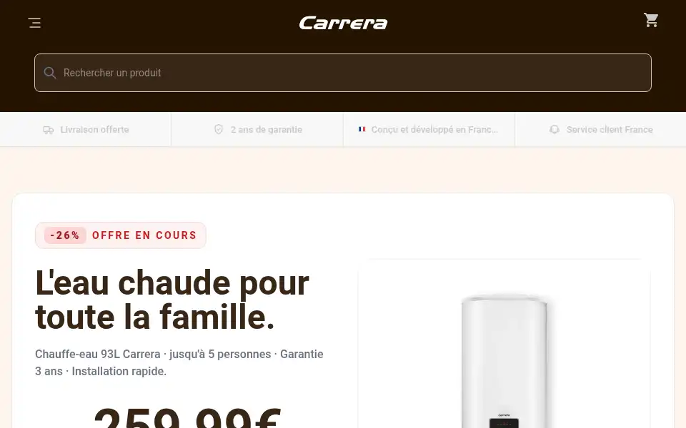 Screenshot of carrera.fr