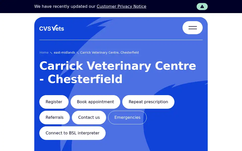 Screenshot of carrickvets.co.uk