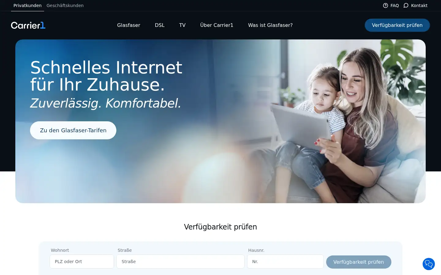 Screenshot of carrier1.de