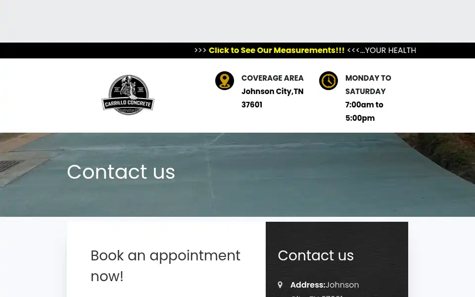 Screenshot of carrilloconcreteconstrution.us