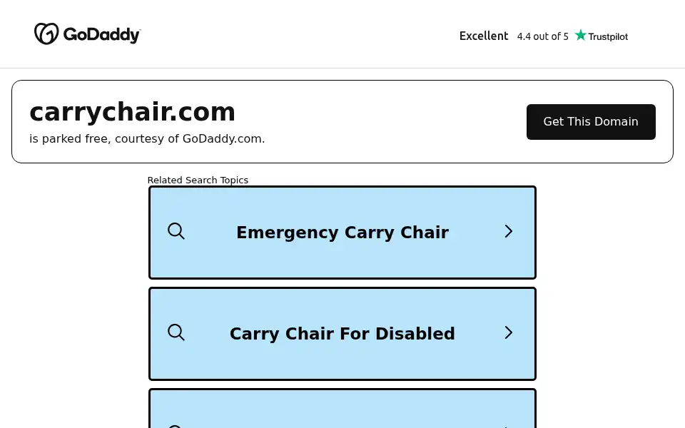Screenshot of carrychair.com