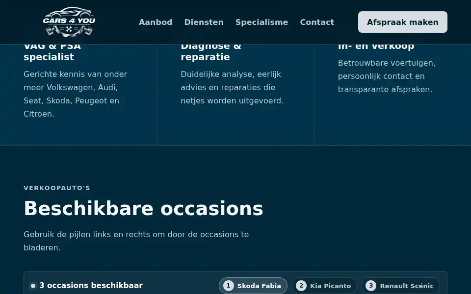 Screenshot of cars-4-you.nl
