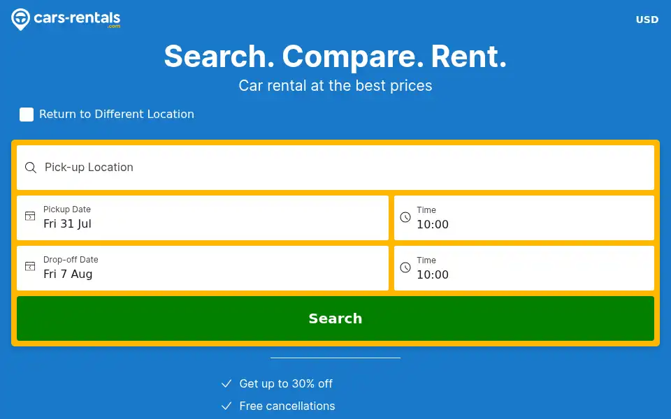 Screenshot of cars-rentals.com