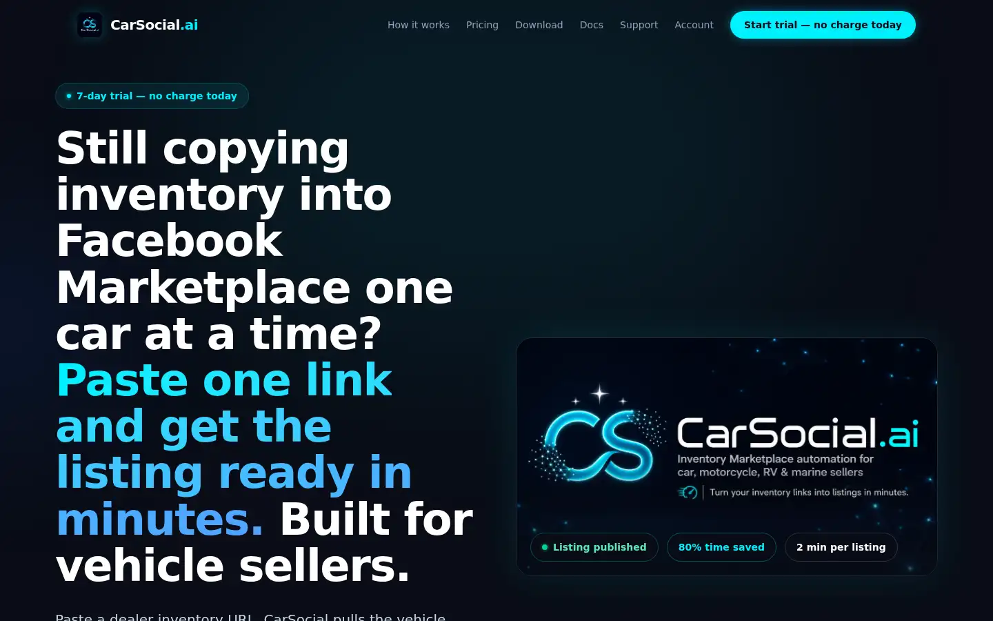 Screenshot of carsocial.ai