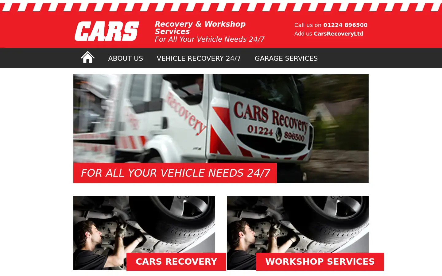 Screenshot of carsrecovery.com