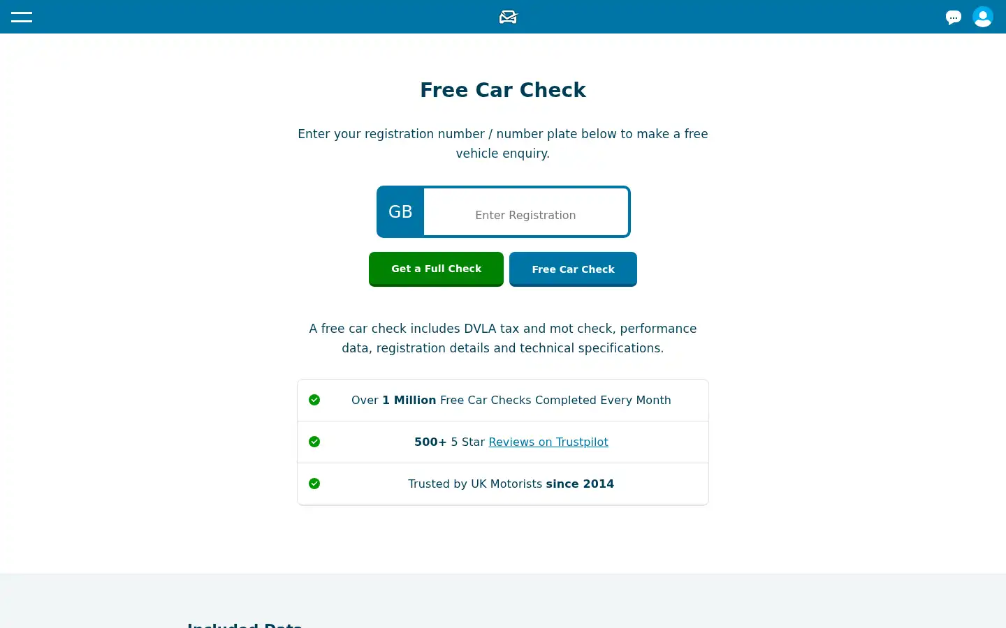 Screenshot of cartaxcheck.co.uk