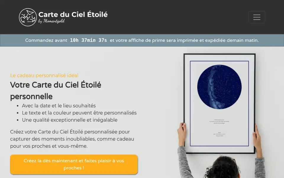 Screenshot of carteducieletoile.fr