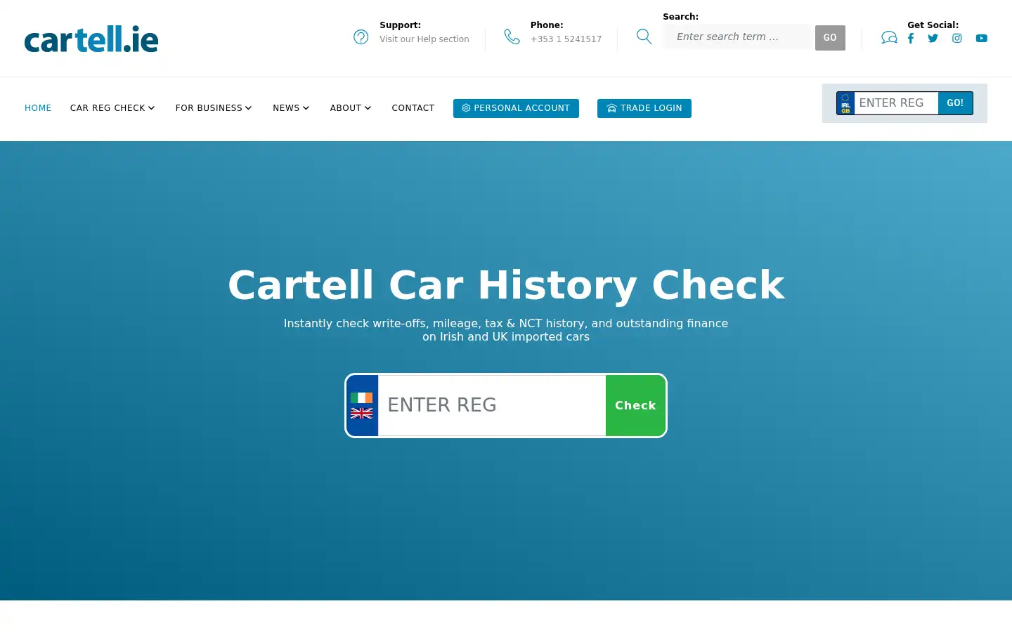 Screenshot of cartell.ie