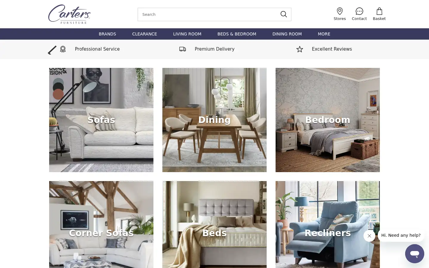 Screenshot of cartersfurnitureonline.co.uk