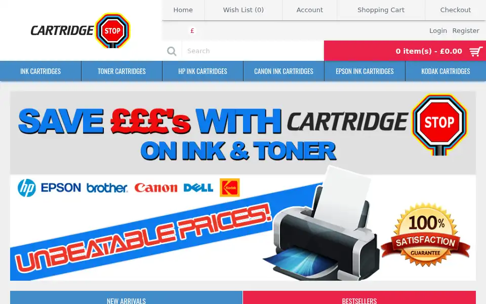 Screenshot of cartridgestop.co.uk