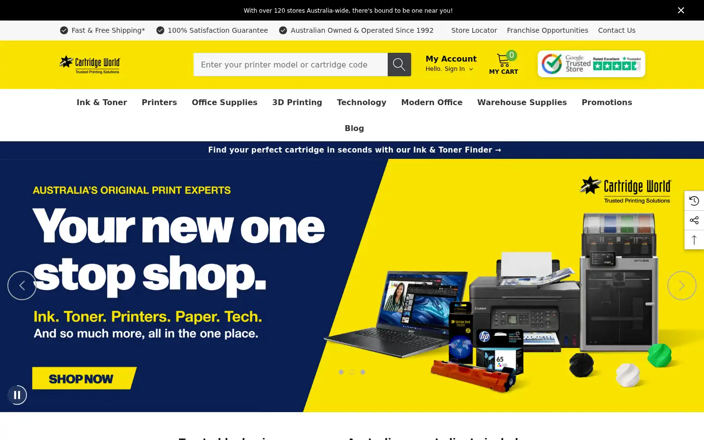 Screenshot of cartridgeworld.com.au