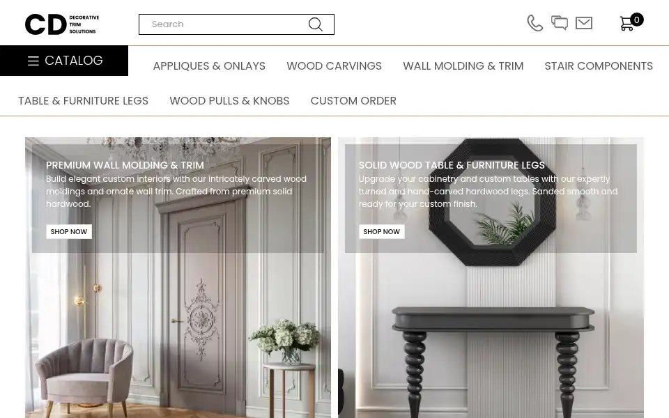 Screenshot of carved-decor.com