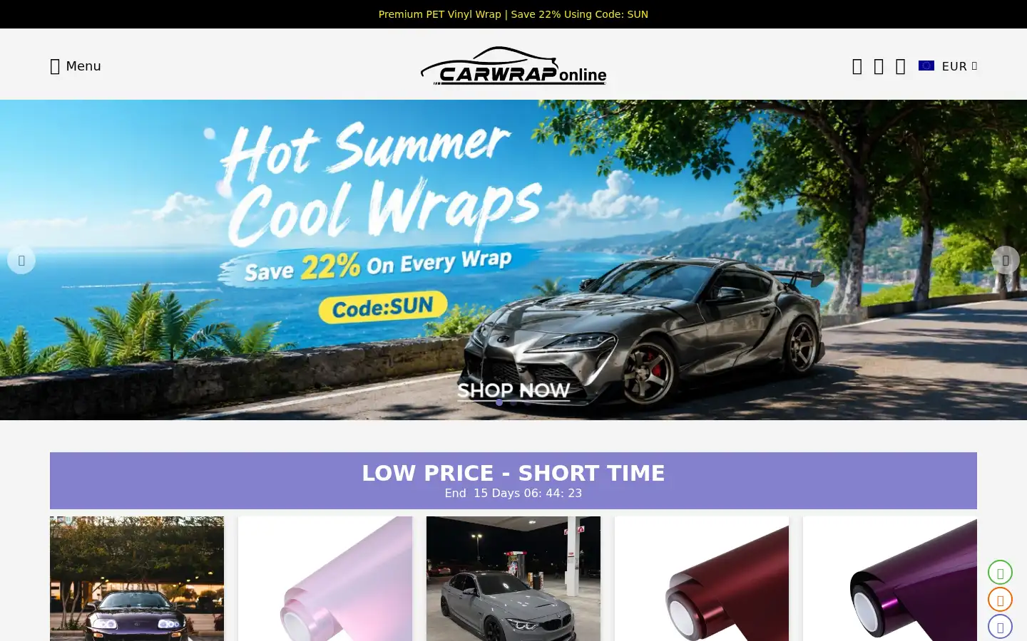Screenshot of carwraponline.com