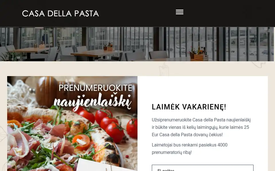 Screenshot of casadellapasta.com
