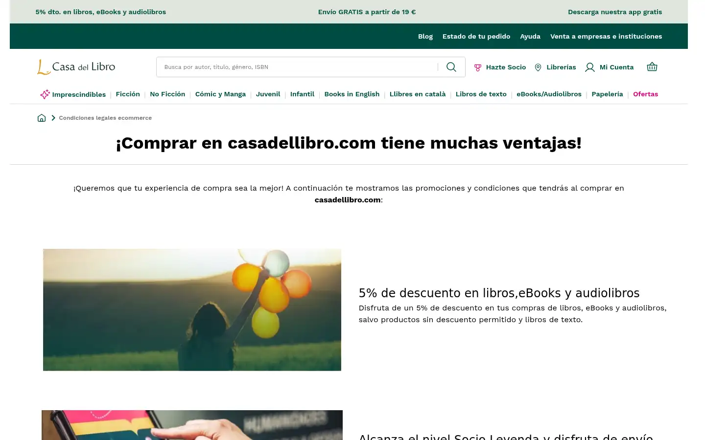 Screenshot of casadellibro.com