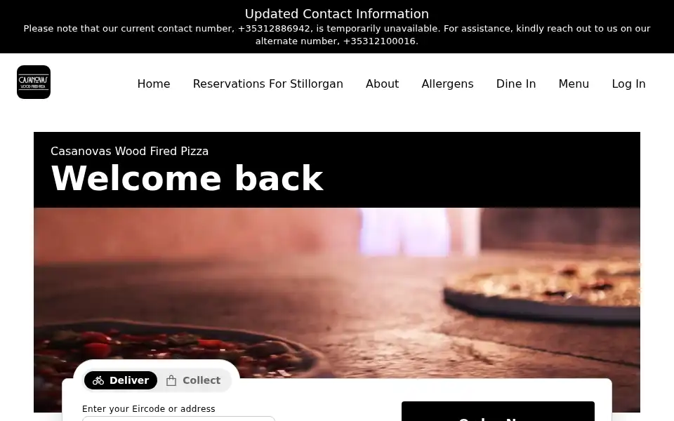 Screenshot of casanovas.ie