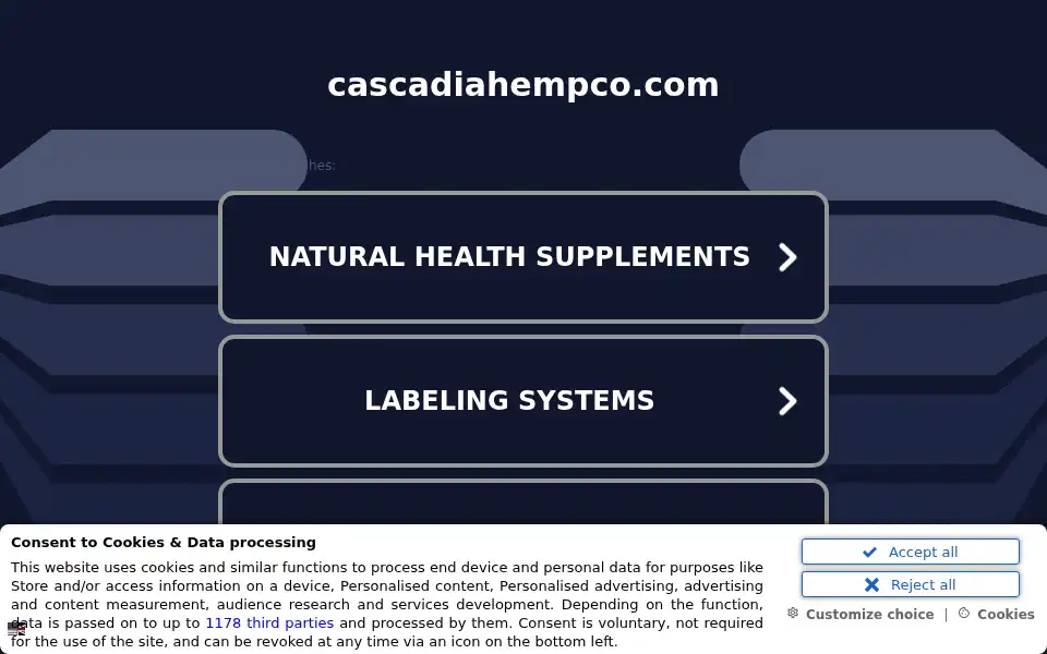 Screenshot of cascadiahempco.com