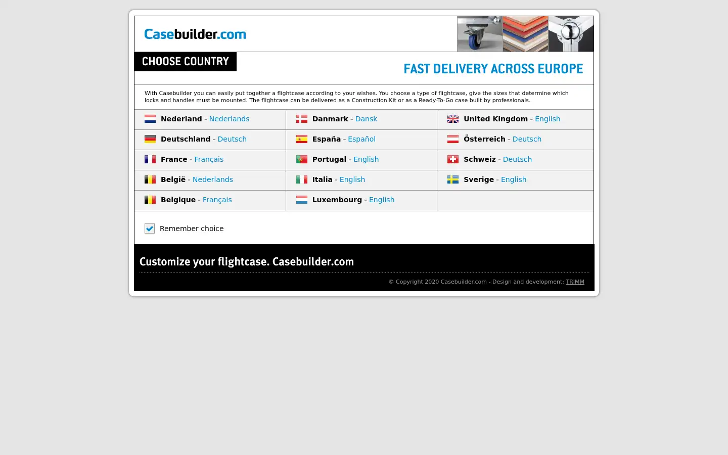 Screenshot of casebuilder.com