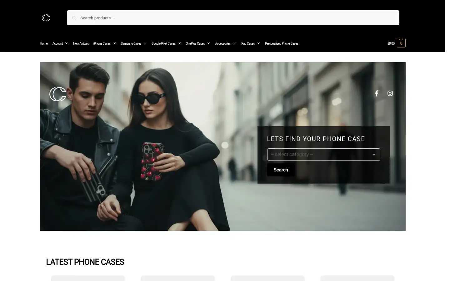 Screenshot of caseface.ie
