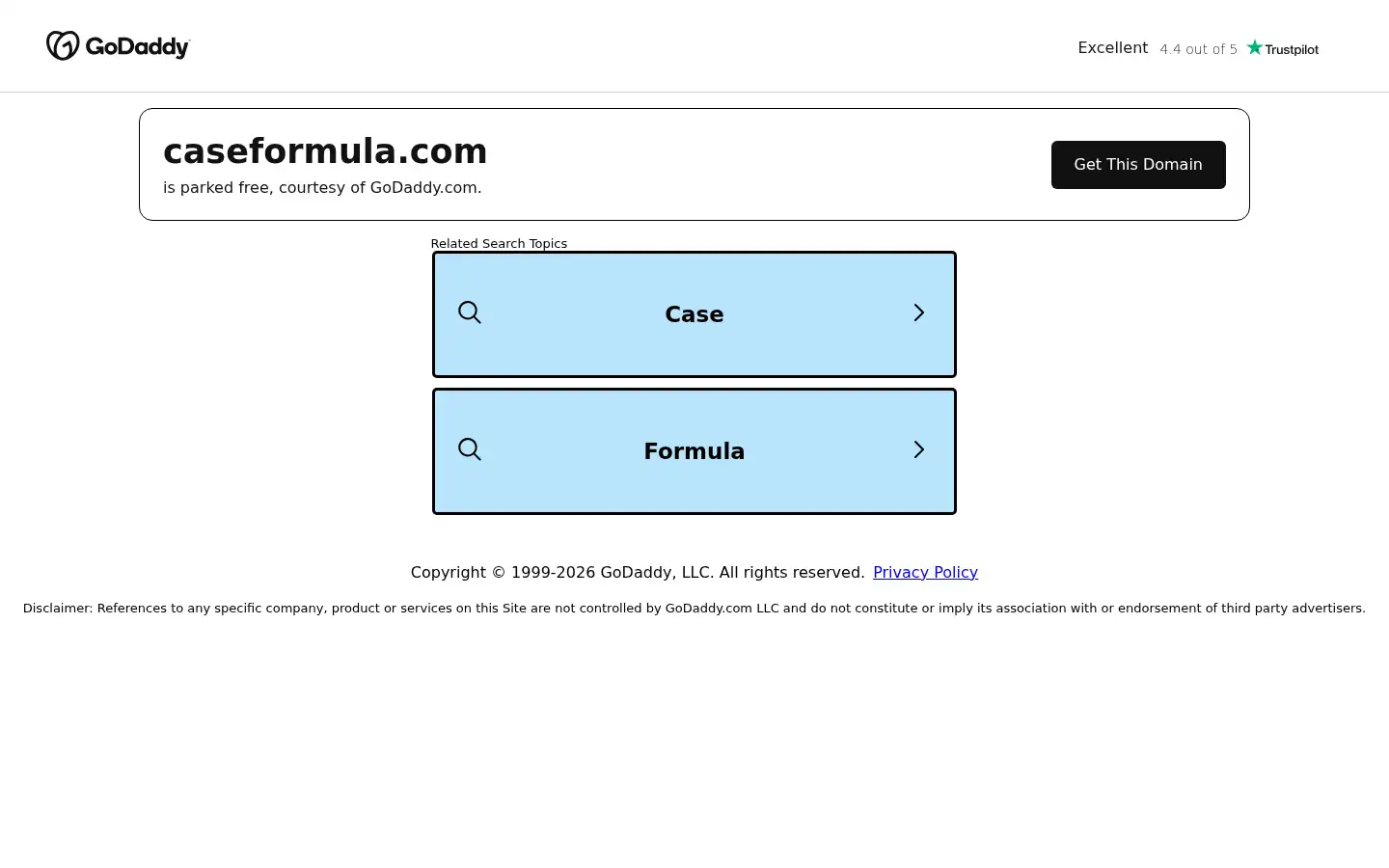 Screenshot of caseformula.com