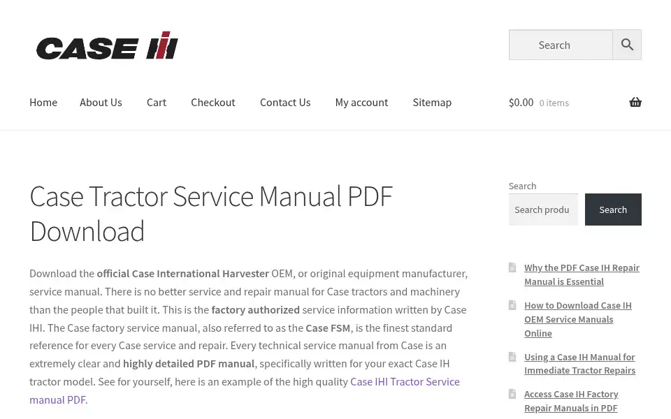 Screenshot of casemanual.net
