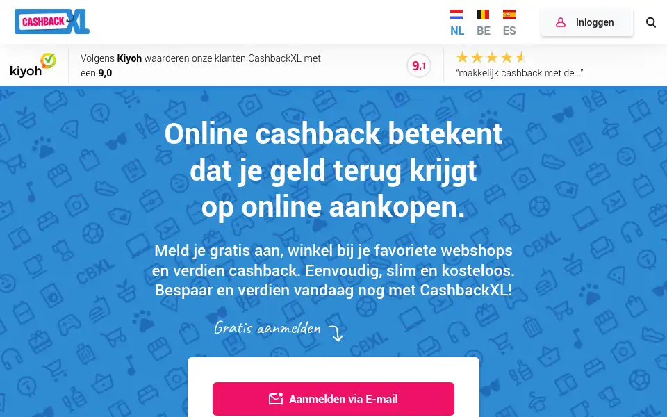 Screenshot of cashbackxl.be