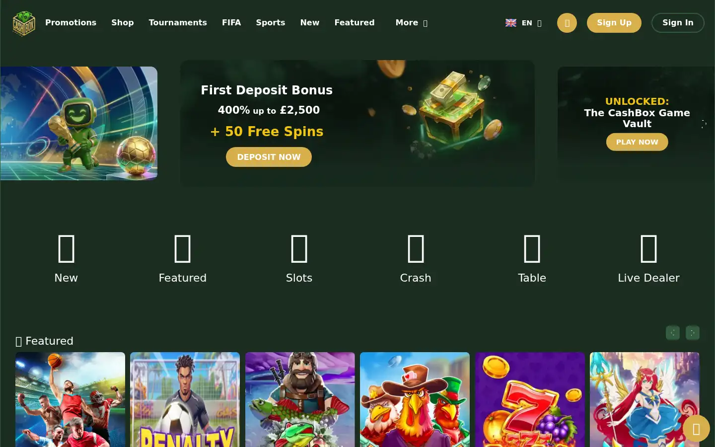 Screenshot of cashboxcasino3.com
