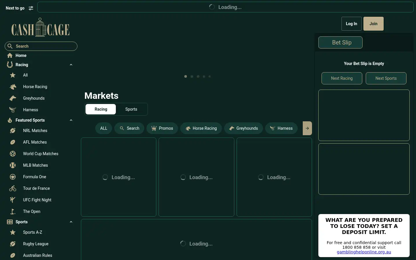 Screenshot of cashcage.com.au