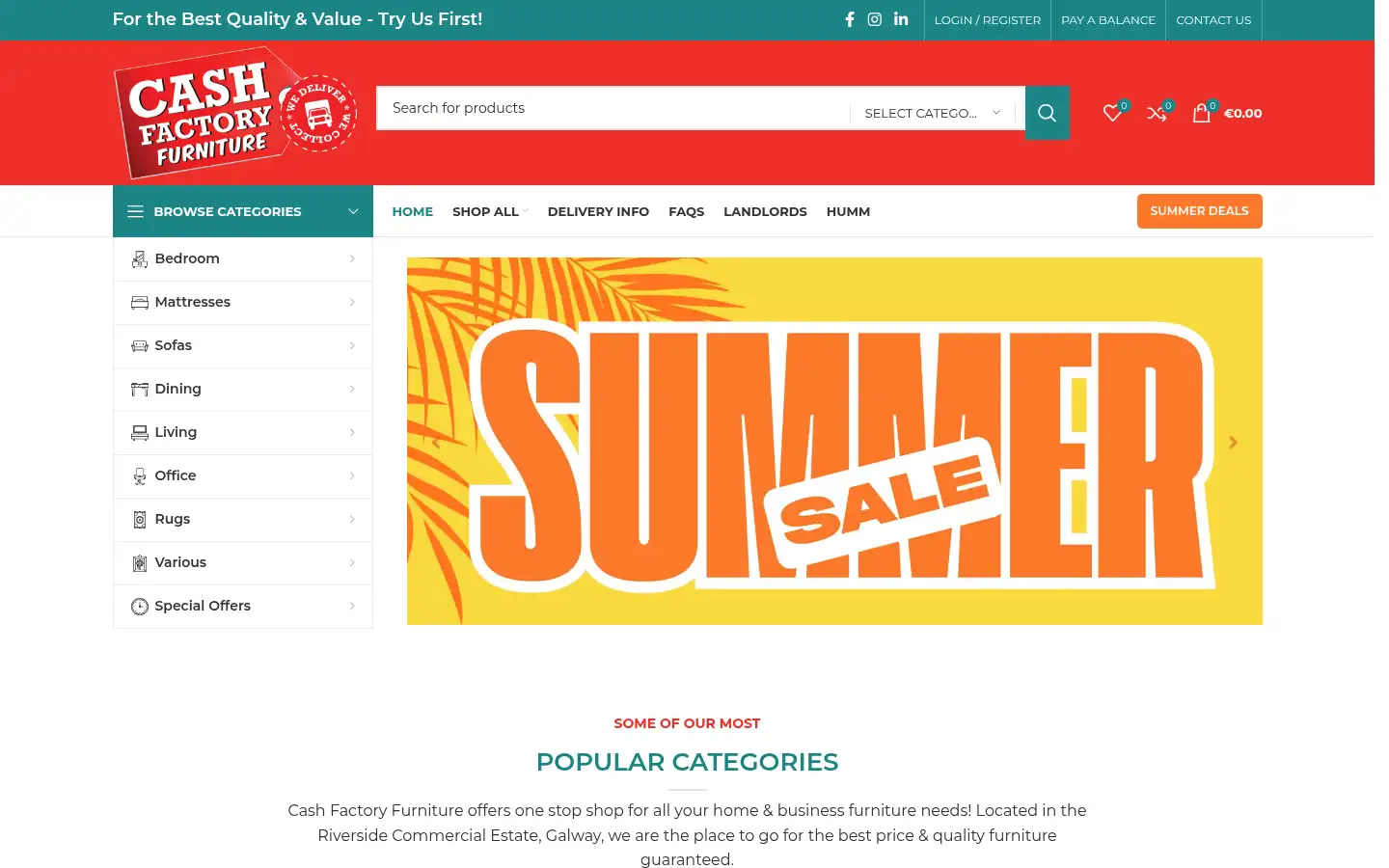 Screenshot of cashfactory.ie