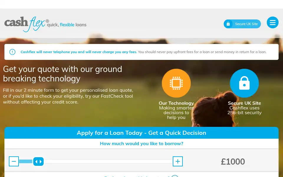 Screenshot of cashflex.co.uk