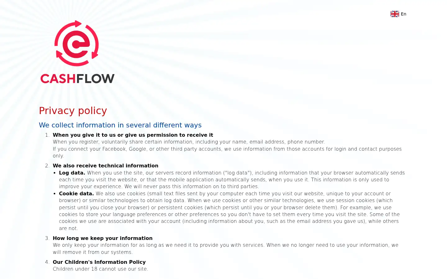 Screenshot of cashflow.fund