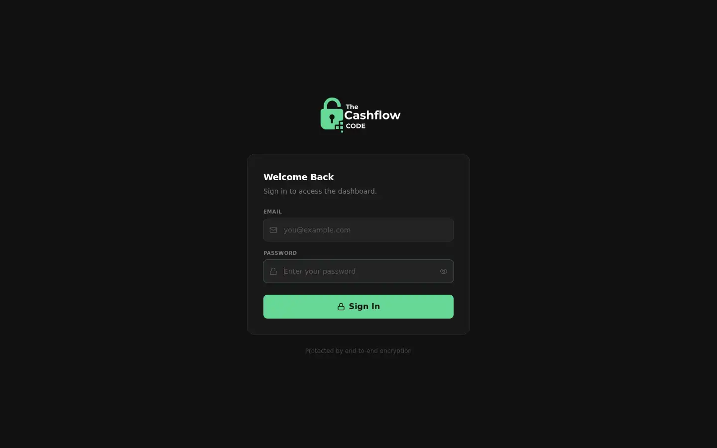 Screenshot of cashflowcode.ai