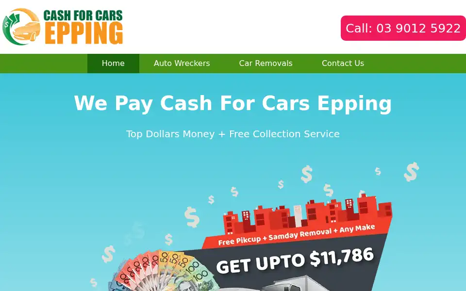 Screenshot of cashforcarsepping.com.au