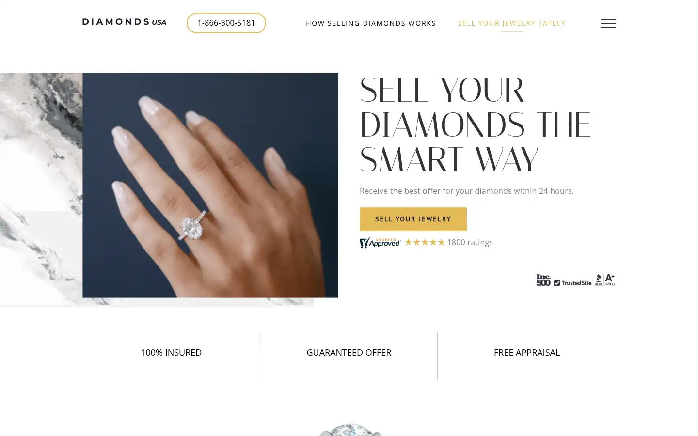 Screenshot of cashfordiamondsusa.com