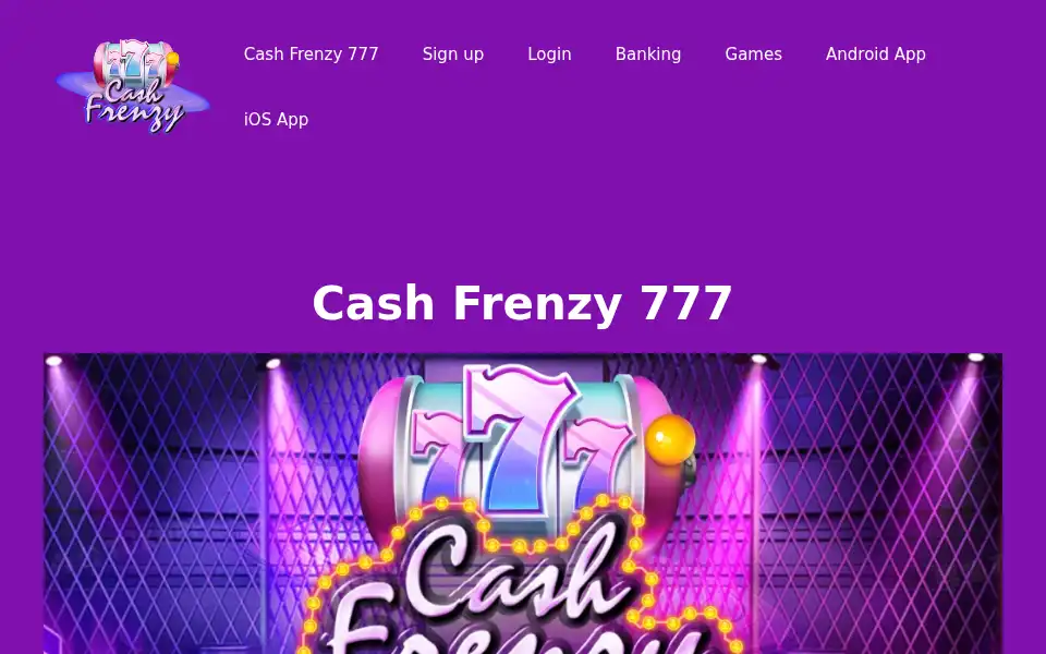 Screenshot of cashfrenzy777online.com