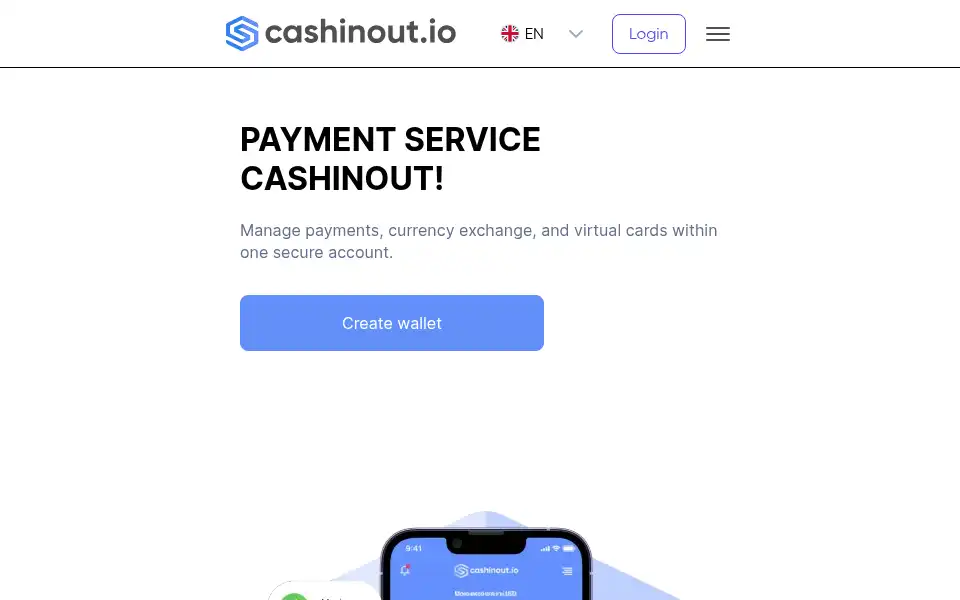 Screenshot of cashinout.io