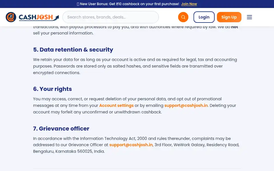 Screenshot of cashjosh.com