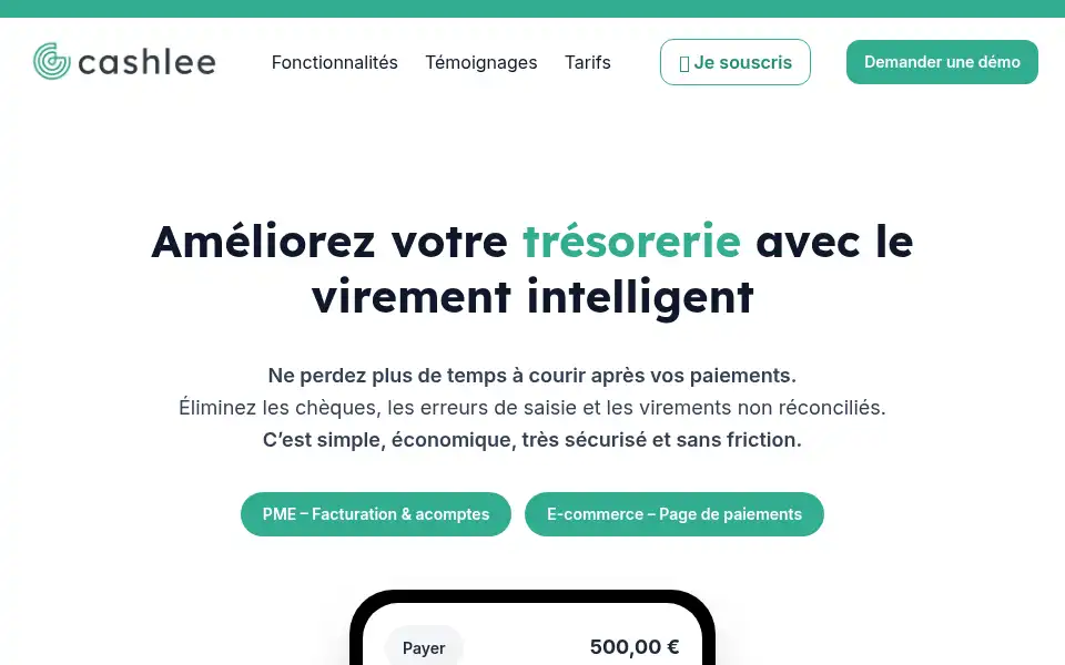 Screenshot of cashlee.fr